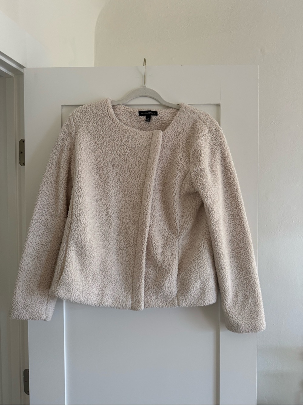 Banana Republic Cream Sherpa Zip Jacket